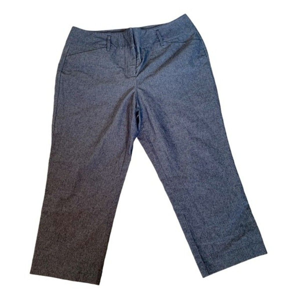 Dana Buchman Signature Gray Wide Leg Ankle Cropped Pants Size 14 Women